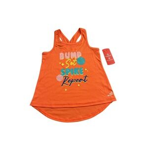 Volleyball Tank Top Girls XS 6-6X Orange NEW Moisture Wicking Graphic Racerback